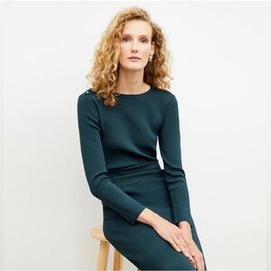 M.M. LaFleur Dark Green The Malin Top - Jardigan Knit | Size XL EUC